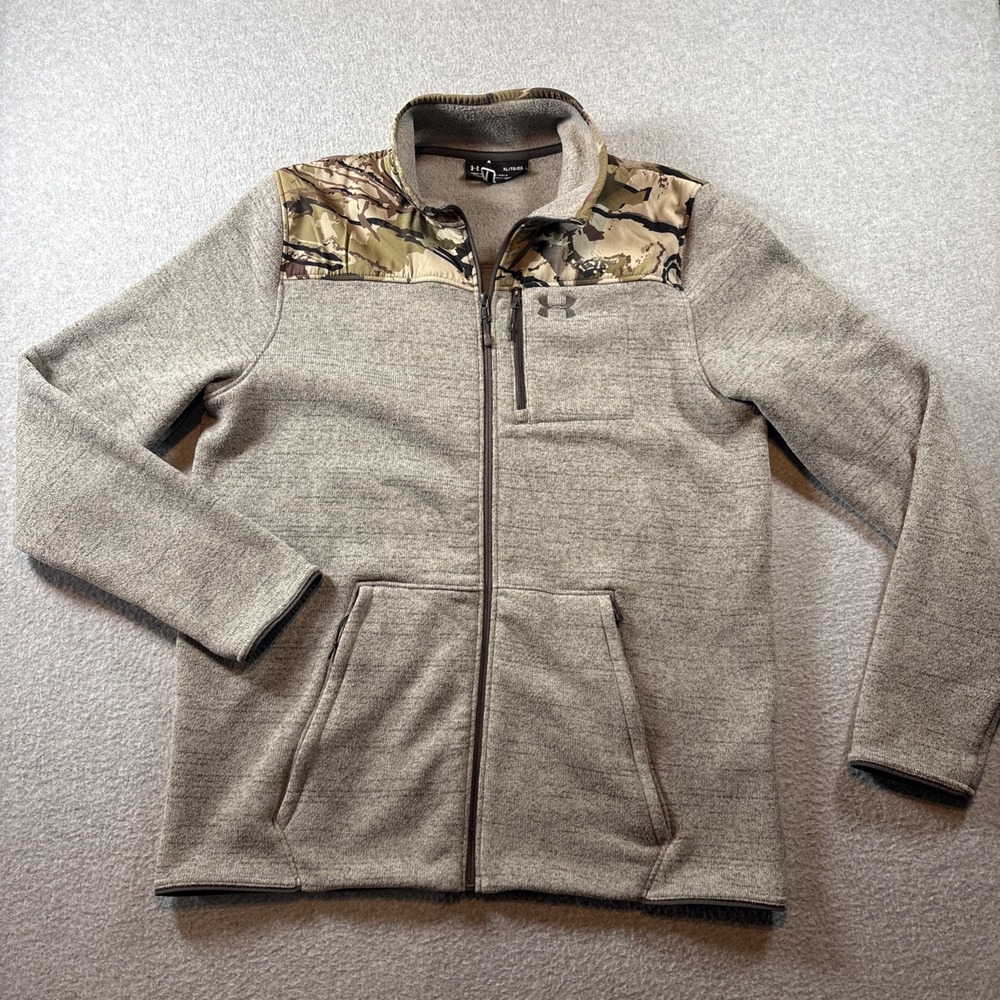 Men's Under Armour Specialist 2.0 Jacket Barren Camo Sz XL 1316264 Gray Full Zip